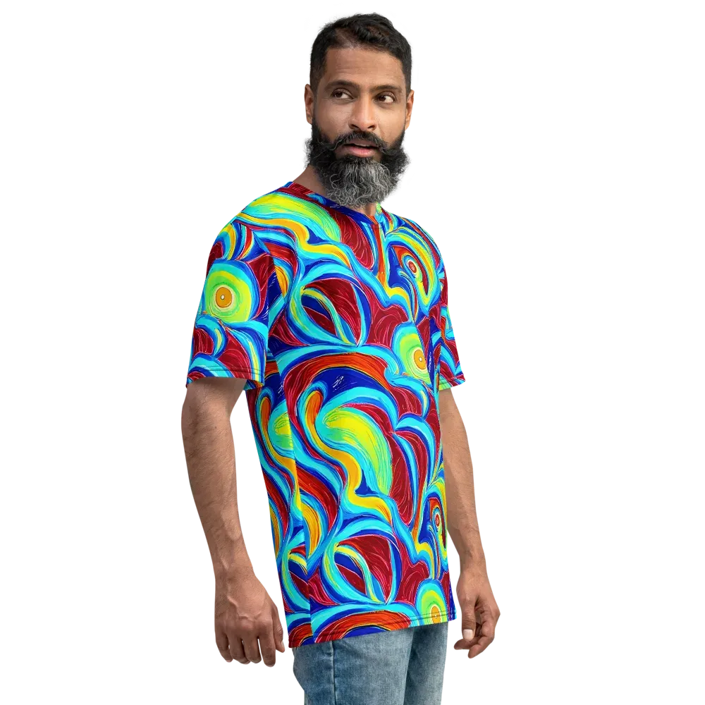 Azure Cyclone on Men's Crew Neck T-Shirt — Right