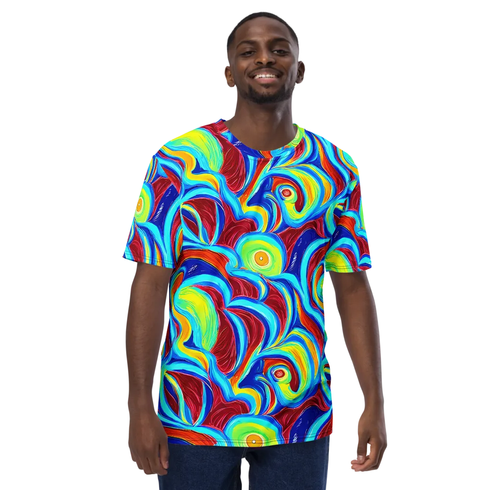 Azure Cyclone on Men's Crew Neck T-Shirt — Front