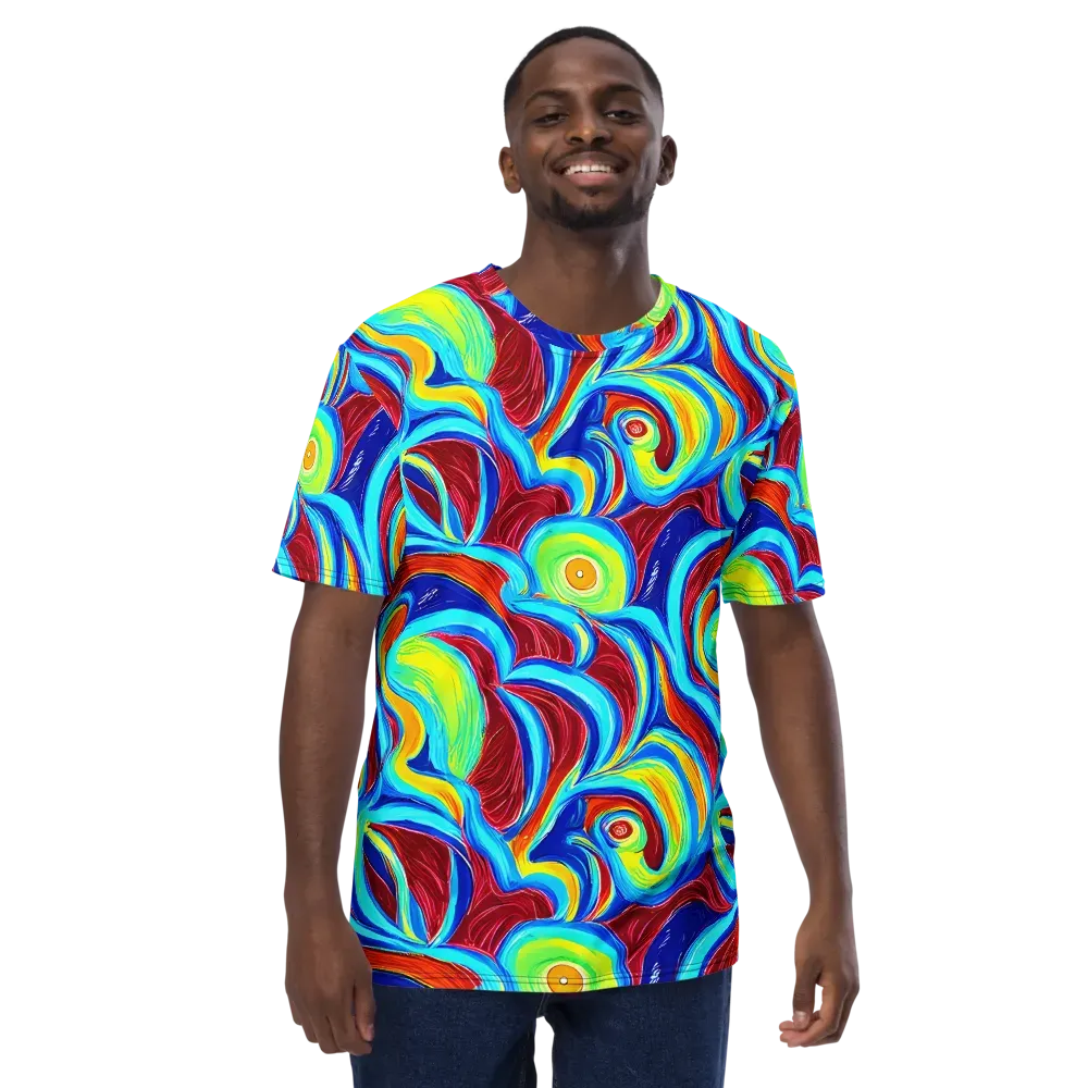 Azure Cyclone on Men's Crew Neck T-Shirt — Front