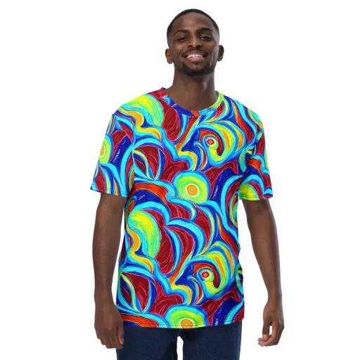 Azure Cyclone on a Men's Crew Neck T-Shirt