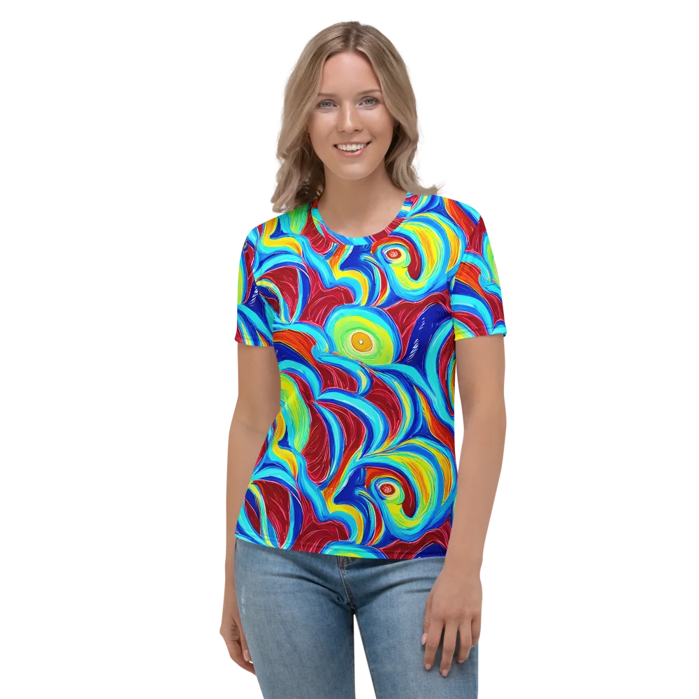 Azure Cyclone on Women's Crew Neck T-Shirt — Front