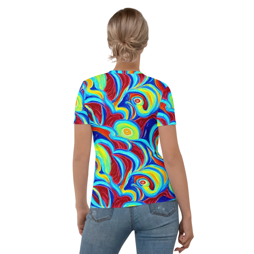Azure Cyclone on Women's Crew Neck T-Shirt — Back