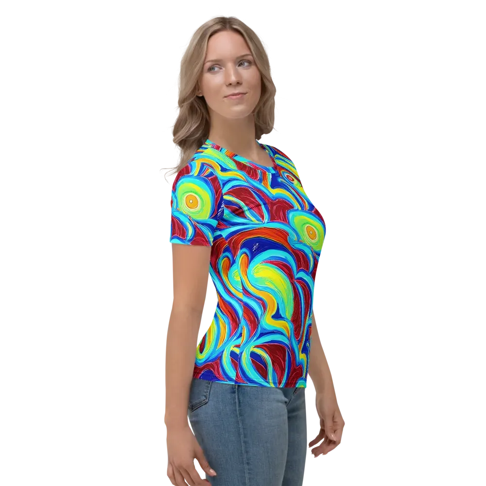 Azure Cyclone on Women's Crew Neck T-Shirt — Right