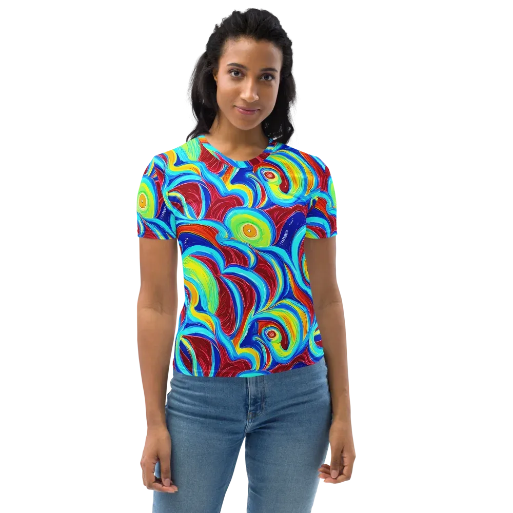 Azure Cyclone on Women's Crew Neck T-Shirt — Front