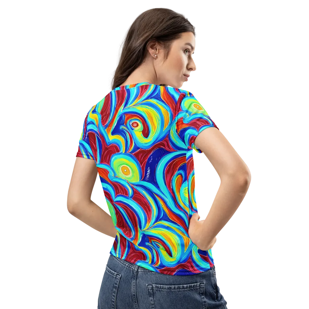 Azure Cyclone on Women's Crew Neck T-Shirt — Back