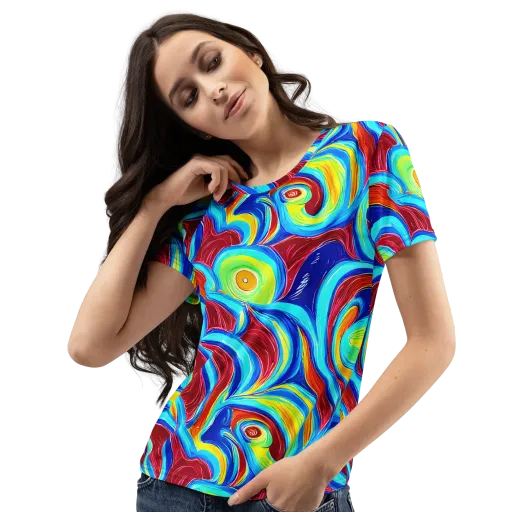 Azure Cyclone on a Women's Crew Neck T-Shirt