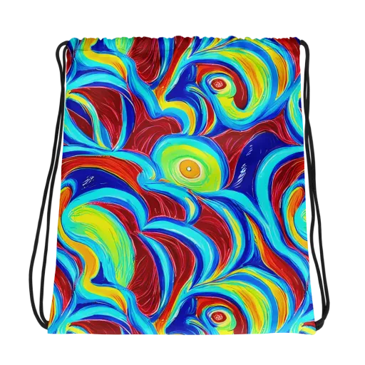 Azure Cyclone on a Drawstring Bag