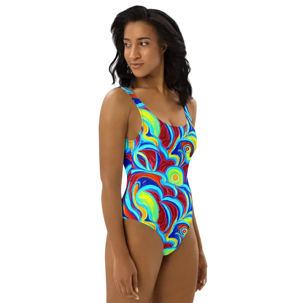 Azure Cyclone on One-Piece Swimsuit — Right