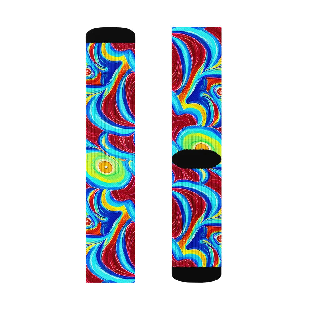 Azure Cyclone on Socks — Left Sock