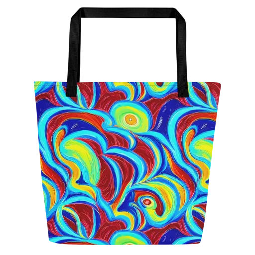 Azure Cyclone on a Large Tote Bag W/ Pocket