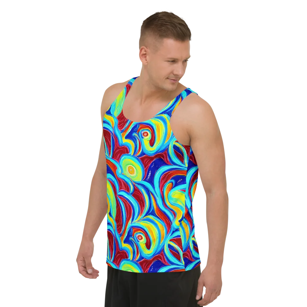 Azure Cyclone on Men's Tank Top — Left Front
