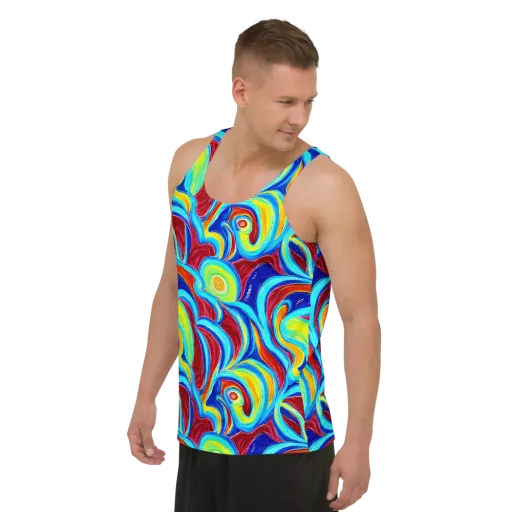 Azure Cyclone on a Men's Tank Top