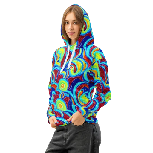 Azure Cyclone on a Cotton Hoodie