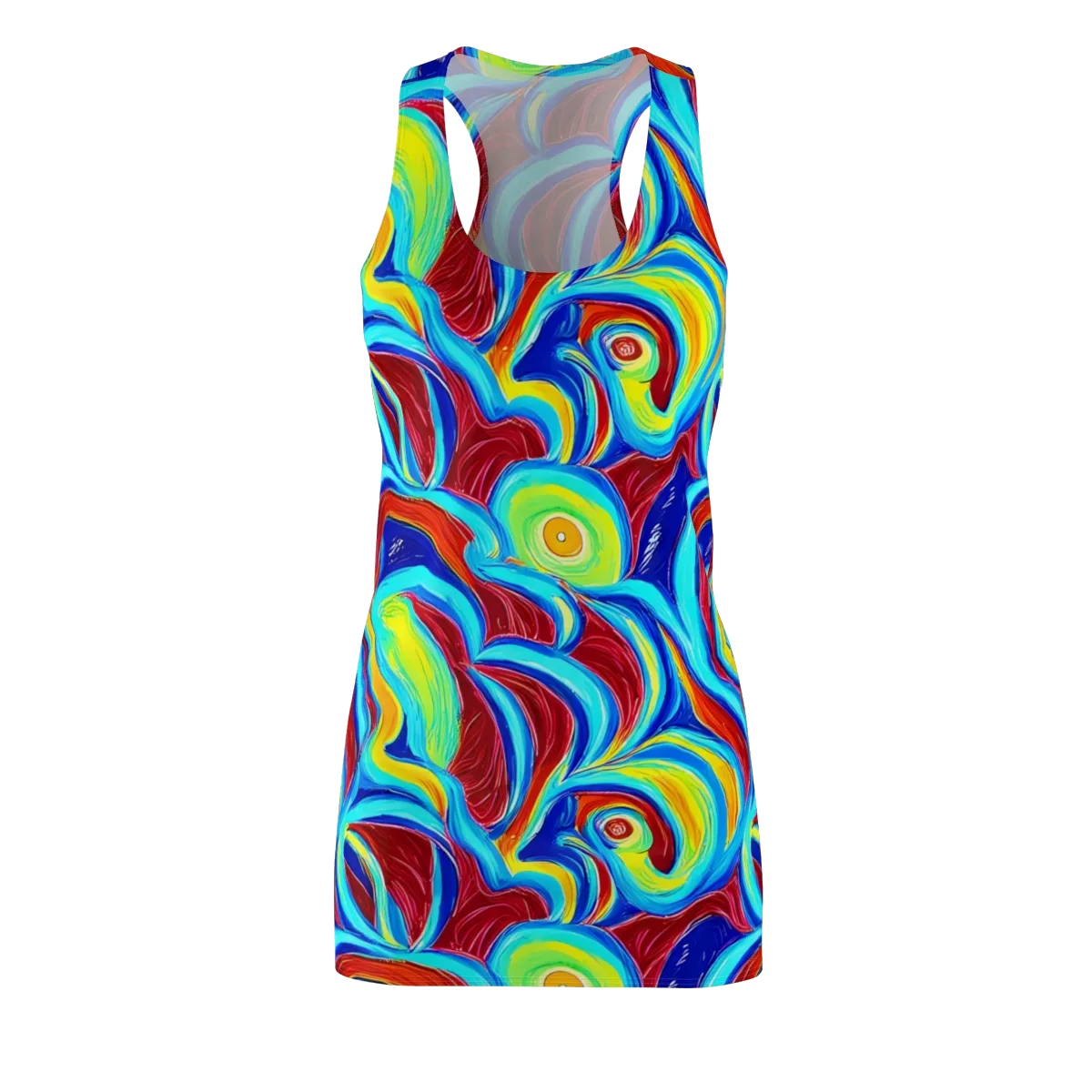 Azure Cyclone on Racerback Dress — Front