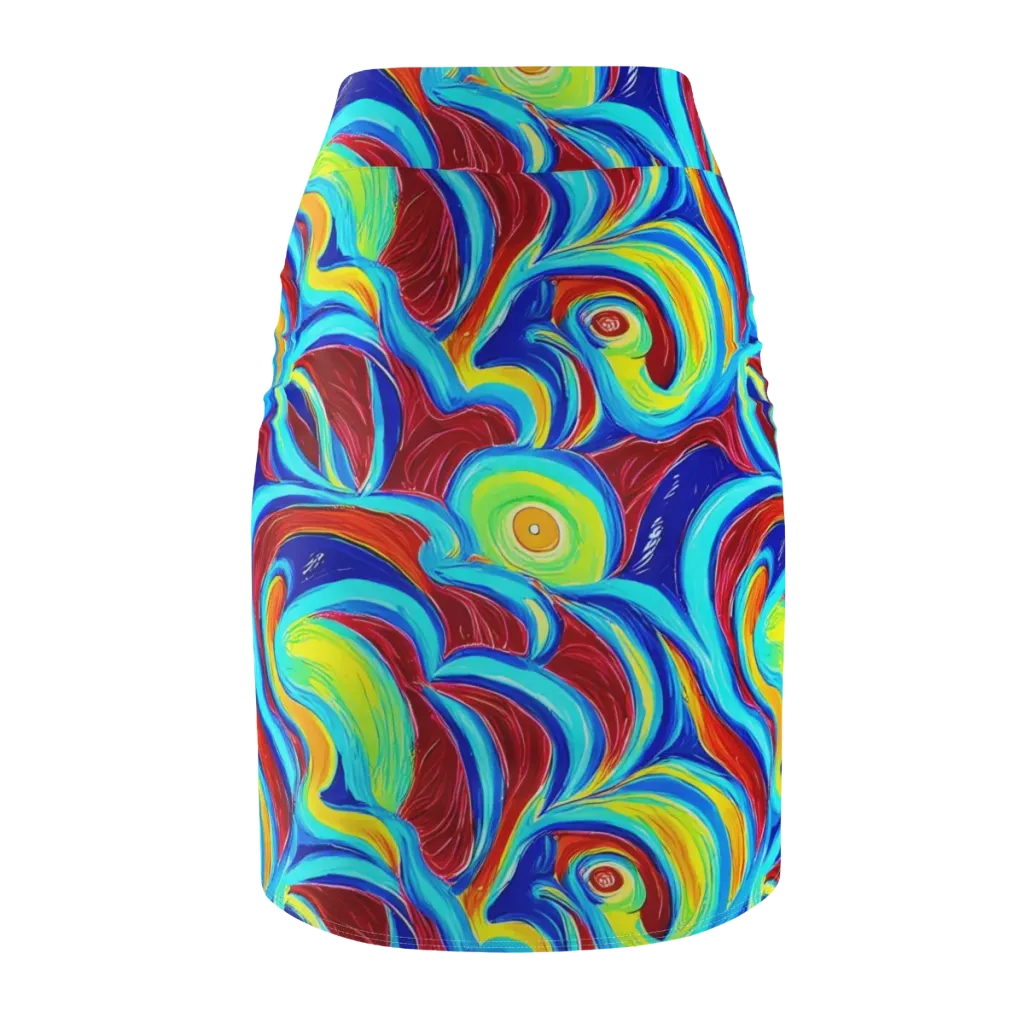 Azure Cyclone on Pencil Skirt — Back