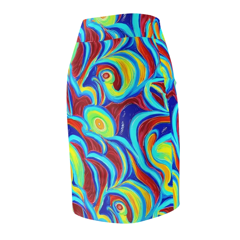 Azure Cyclone on Pencil Skirt — Back Side