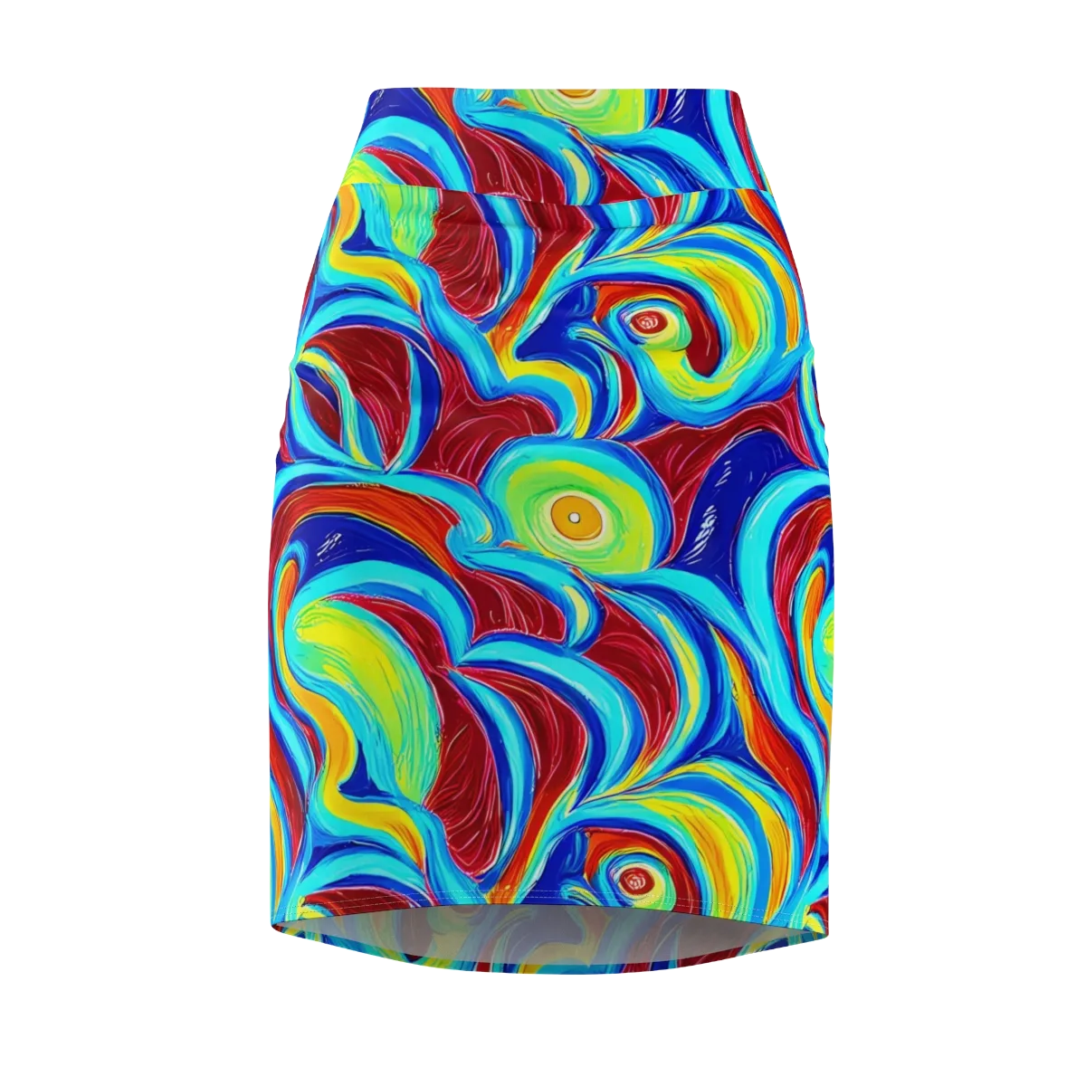 Azure Cyclone on Pencil Skirt — Front