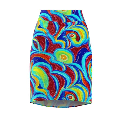 Azure Cyclone on a Pencil Skirt