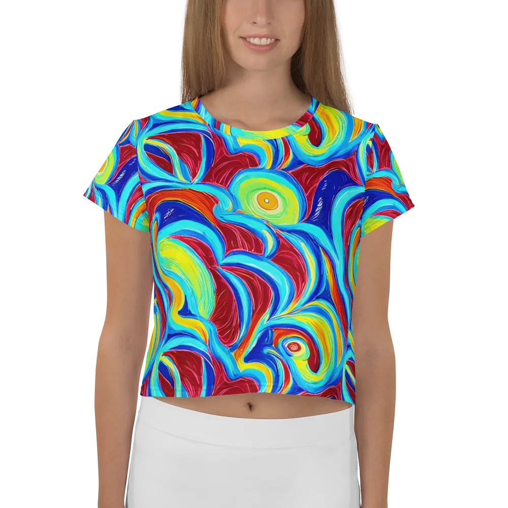 Azure Cyclone on Crop Tee — Front
