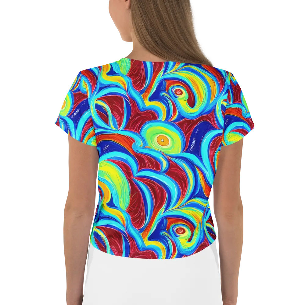 Azure Cyclone on Crop Tee — Back