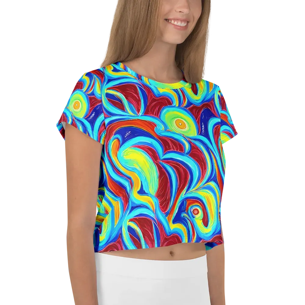 Azure Cyclone on Crop Tee — Right