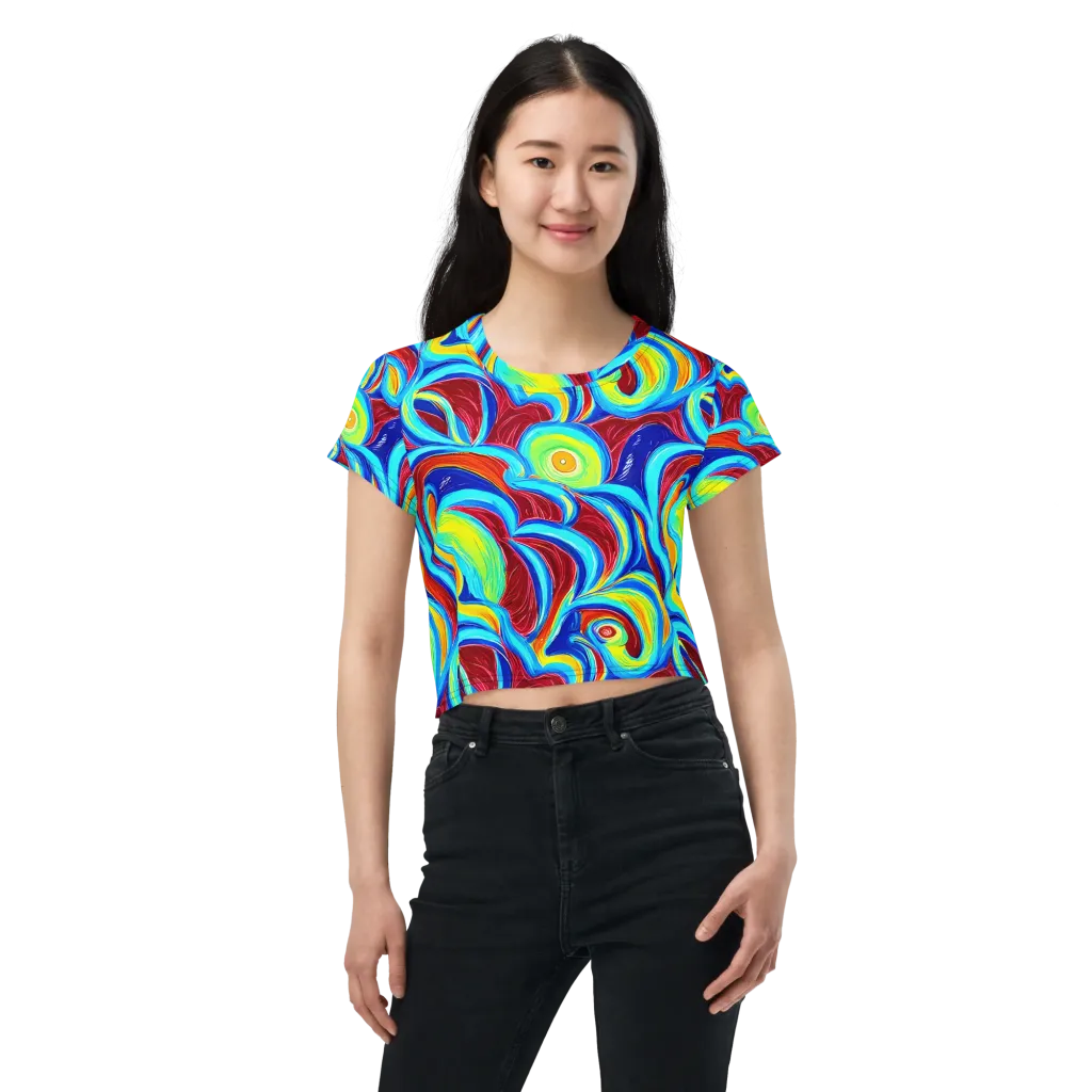 Azure Cyclone on Crop Tee — Front