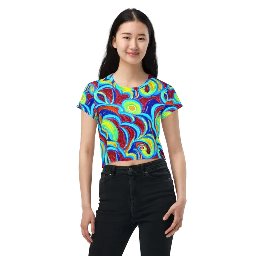 Azure Cyclone on a Crop Tee
