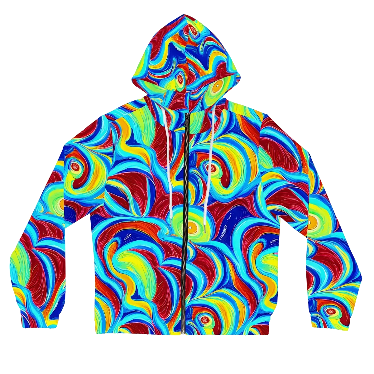 Azure Cyclone on Women's Full-Zip Hoodie — Front