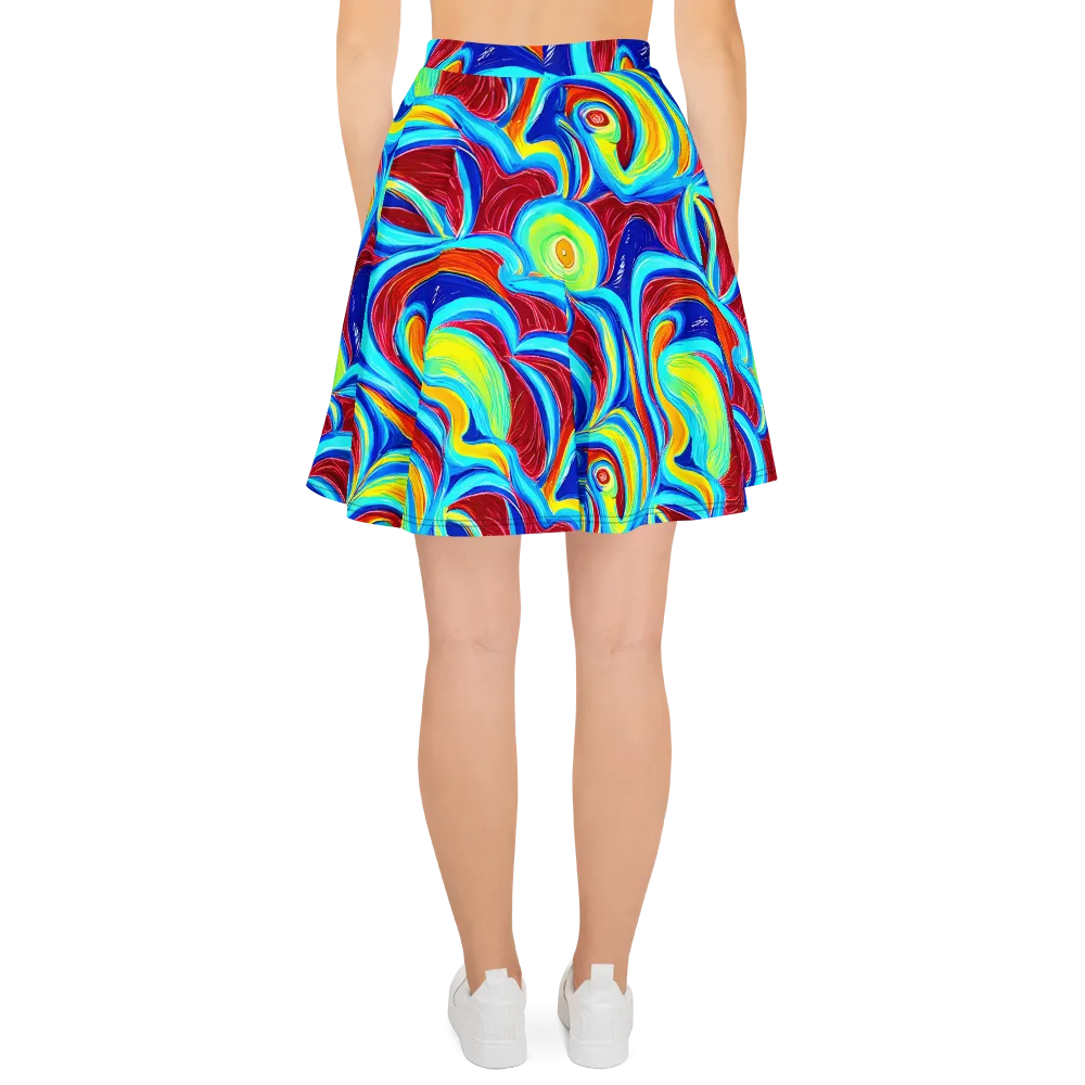 Azure Cyclone on Skater Skirt — Back