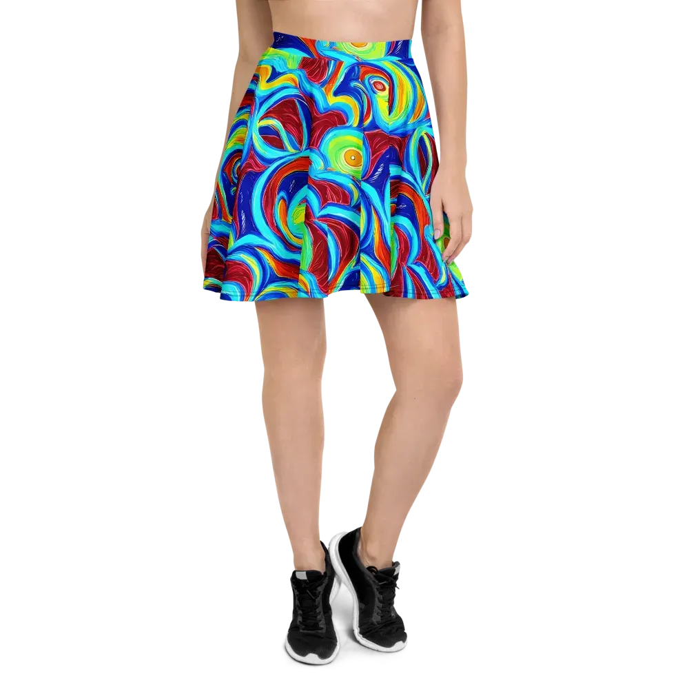 Azure Cyclone on Skater Skirt — Front