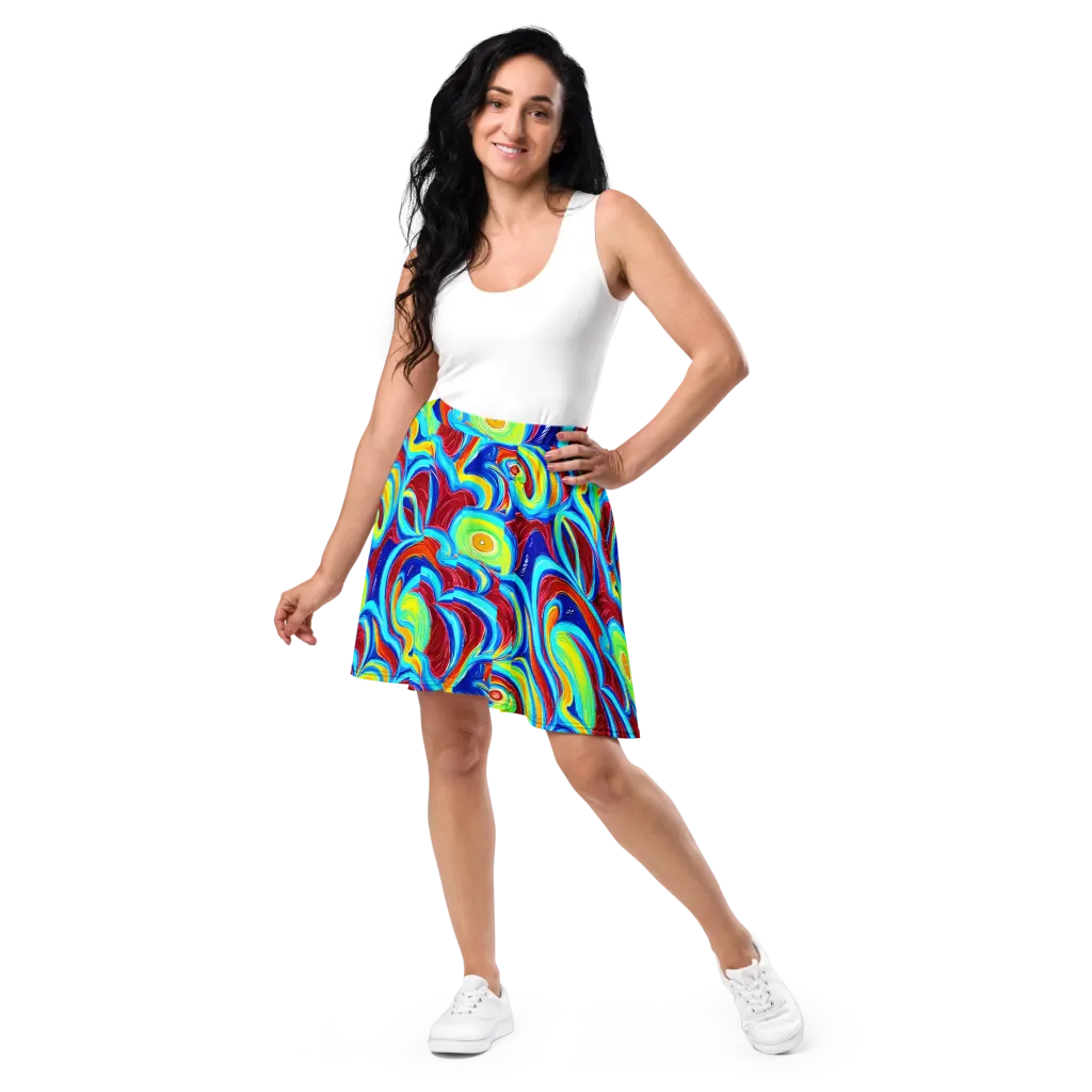 Azure Cyclone on Skater Skirt — Front