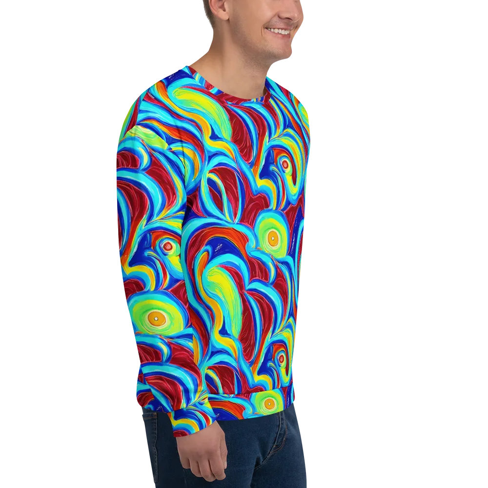 Azure Cyclone on Sweatshirt — Right Front