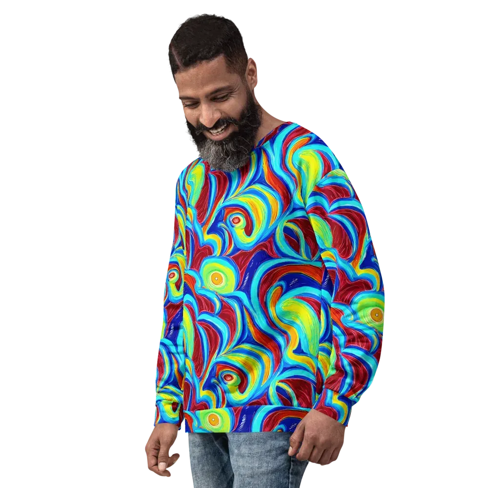 Azure Cyclone on Sweatshirt — Left Front