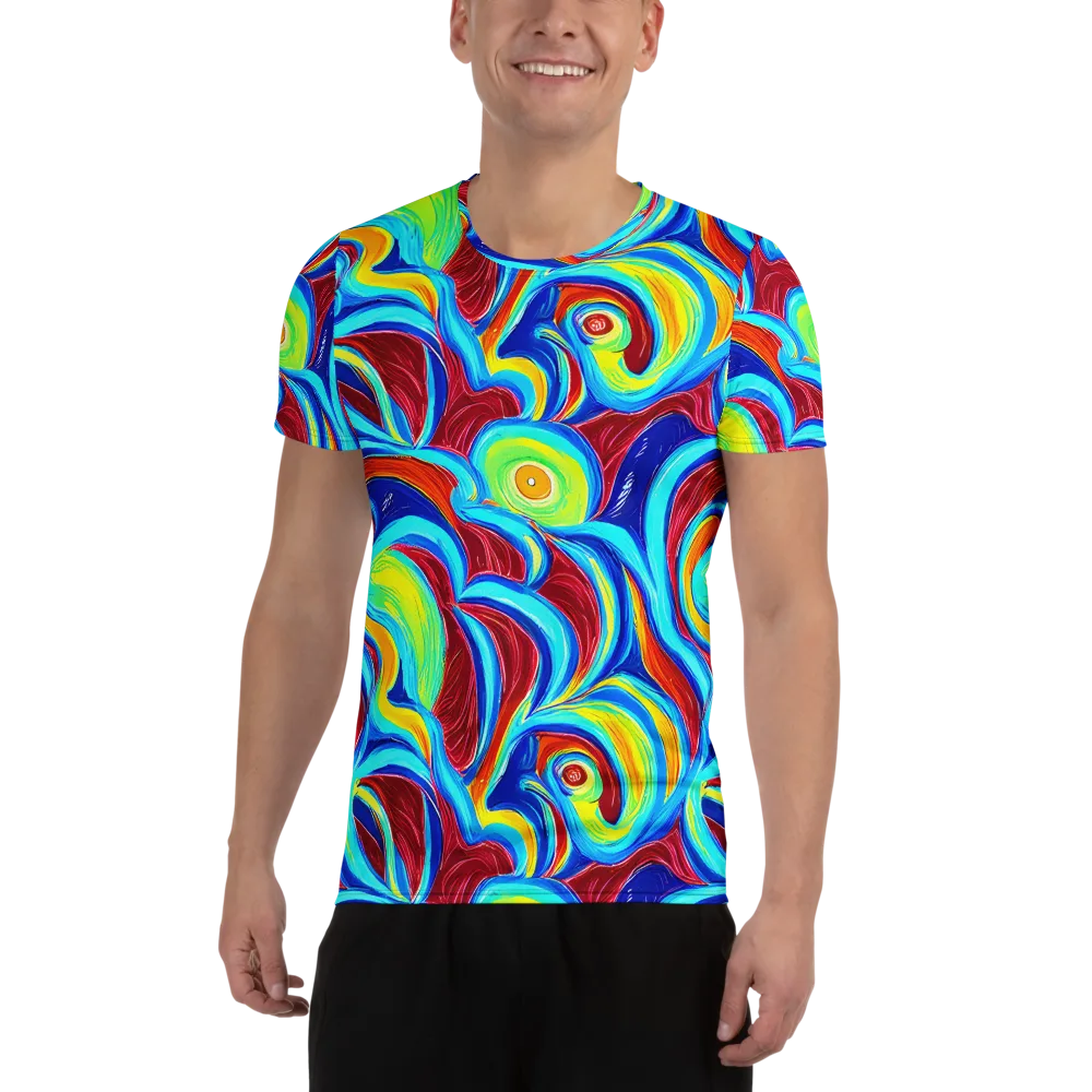 Azure Cyclone on Men's Athletic T-Shirt — Front