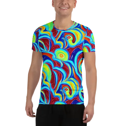 Azure Cyclone on a Men's Athletic T-Shirt
