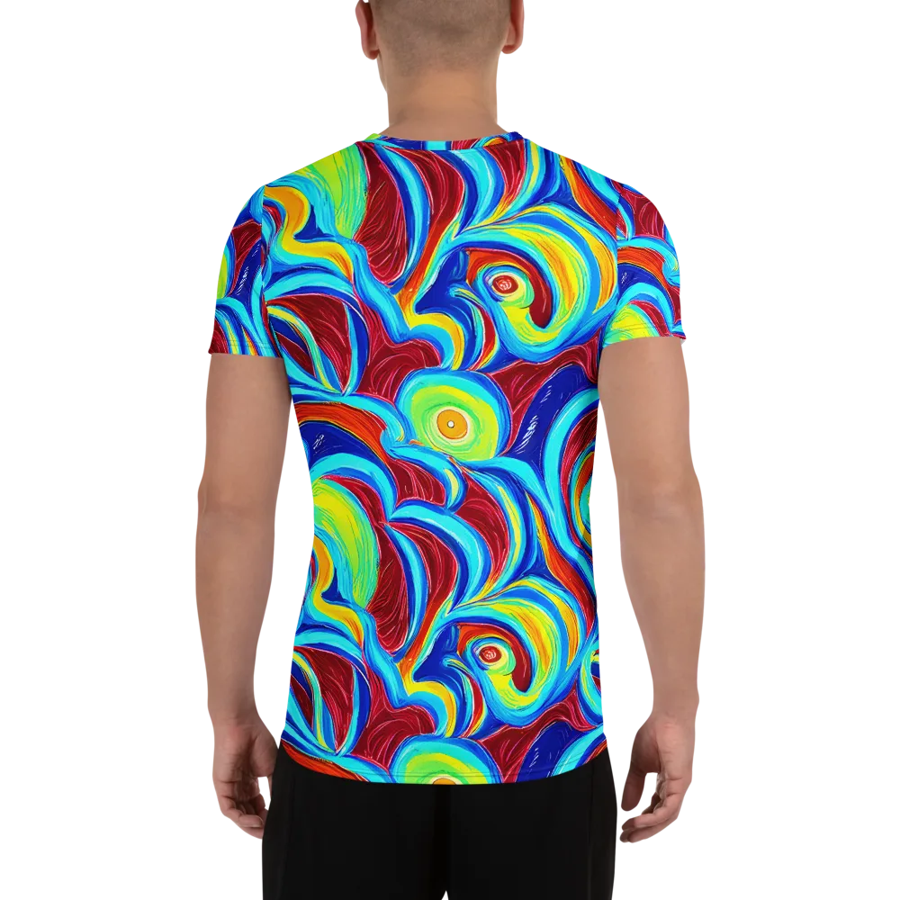 Azure Cyclone on Men's Athletic T-Shirt — Back
