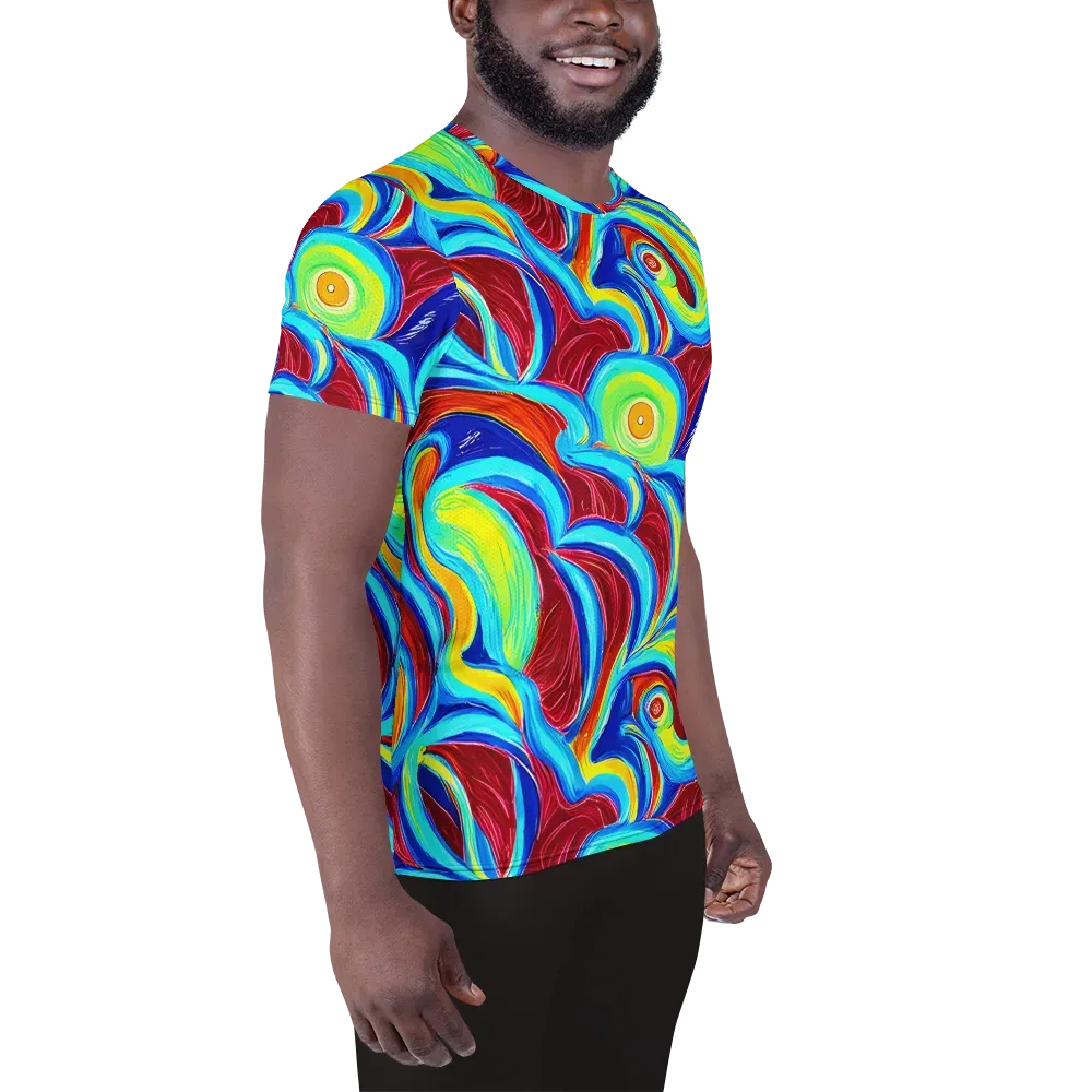 Azure Cyclone on Men's Athletic T-Shirt — Right