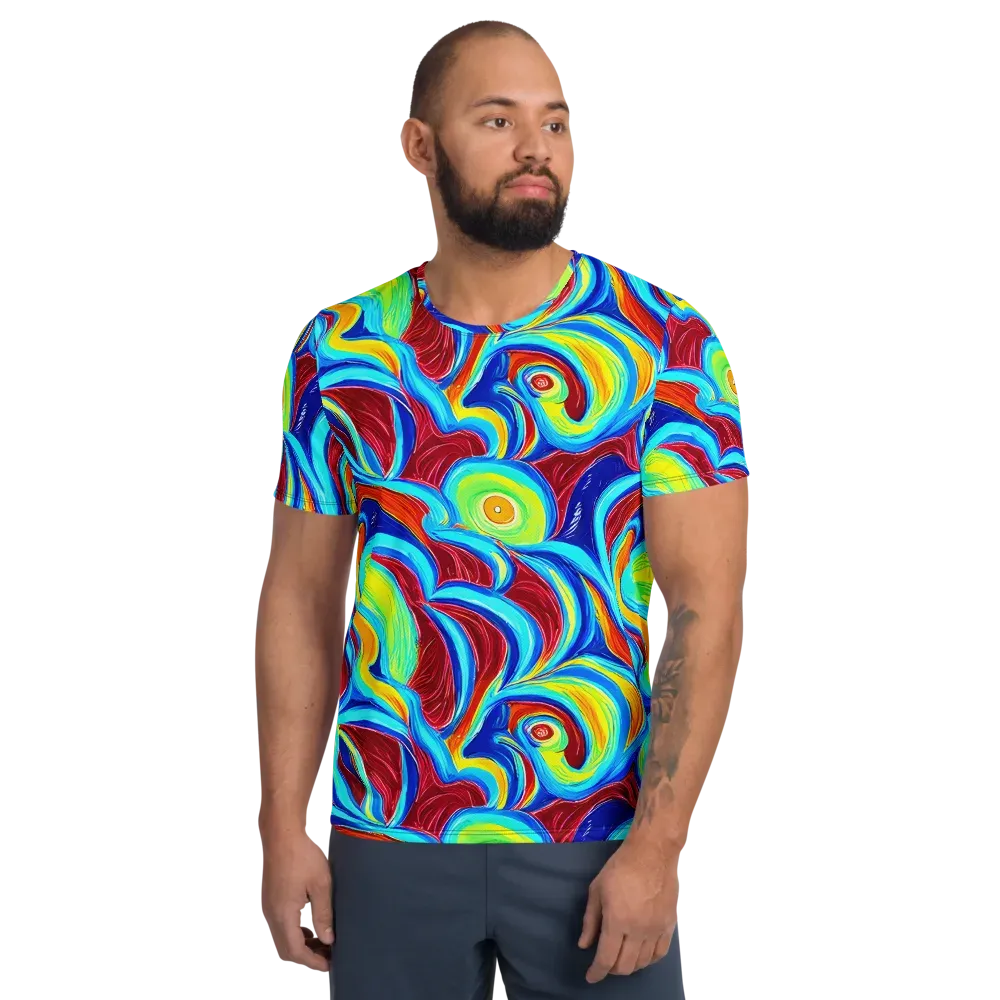 Azure Cyclone on Men's Athletic T-Shirt — Front