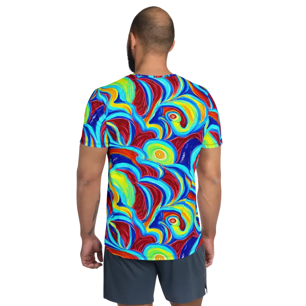 Azure Cyclone on Men's Athletic T-Shirt — Back