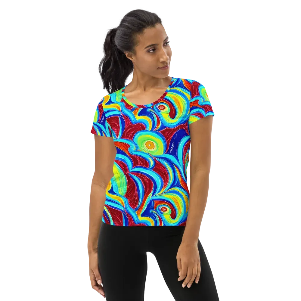 Azure Cyclone on Women's Athletic T-Shirt — Front