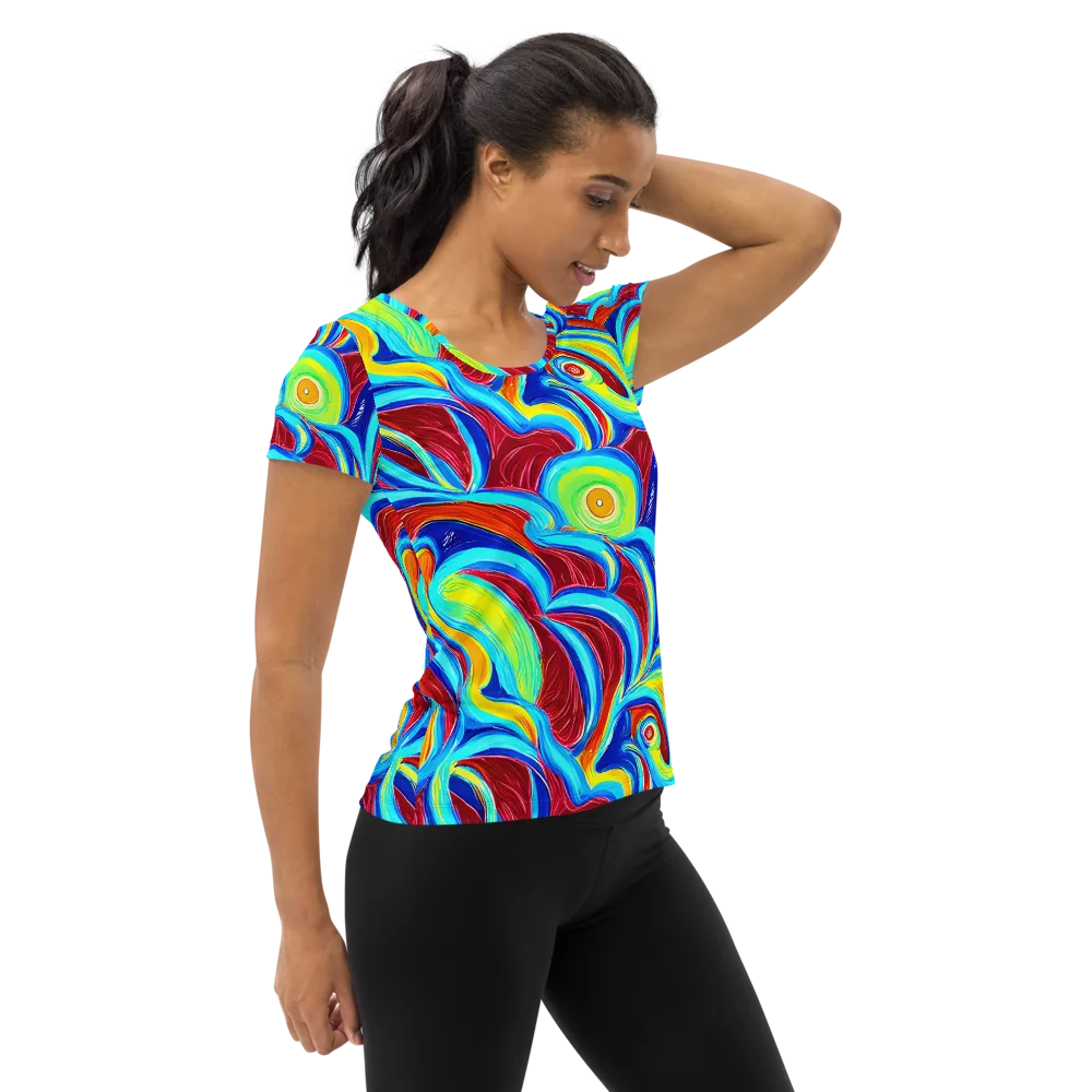 Azure Cyclone on Women's Athletic T-Shirt — Right