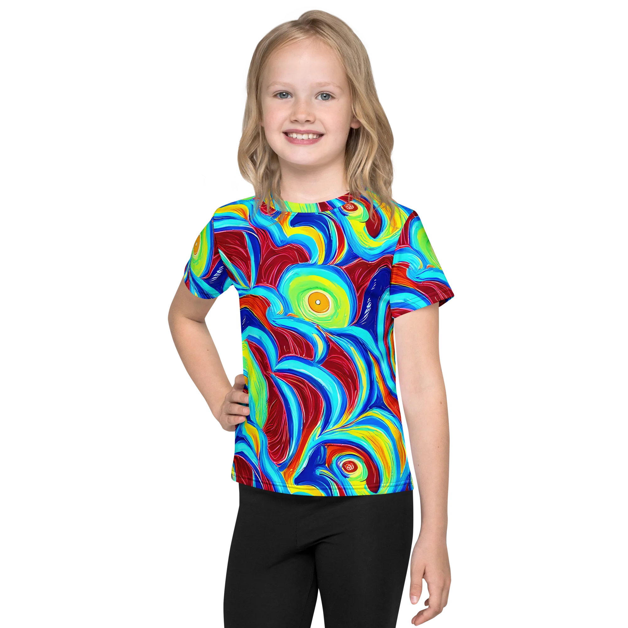 Azure Cyclone on Kids Crew Neck T-Shirt — Front
