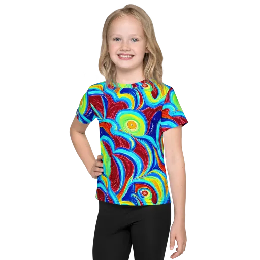 Azure Cyclone on a Kids Crew Neck T-Shirt