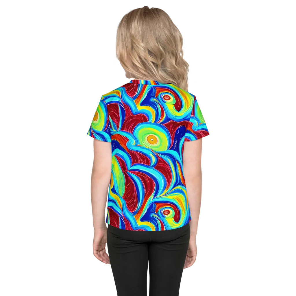 Azure Cyclone on Kids Crew Neck T-Shirt — Back
