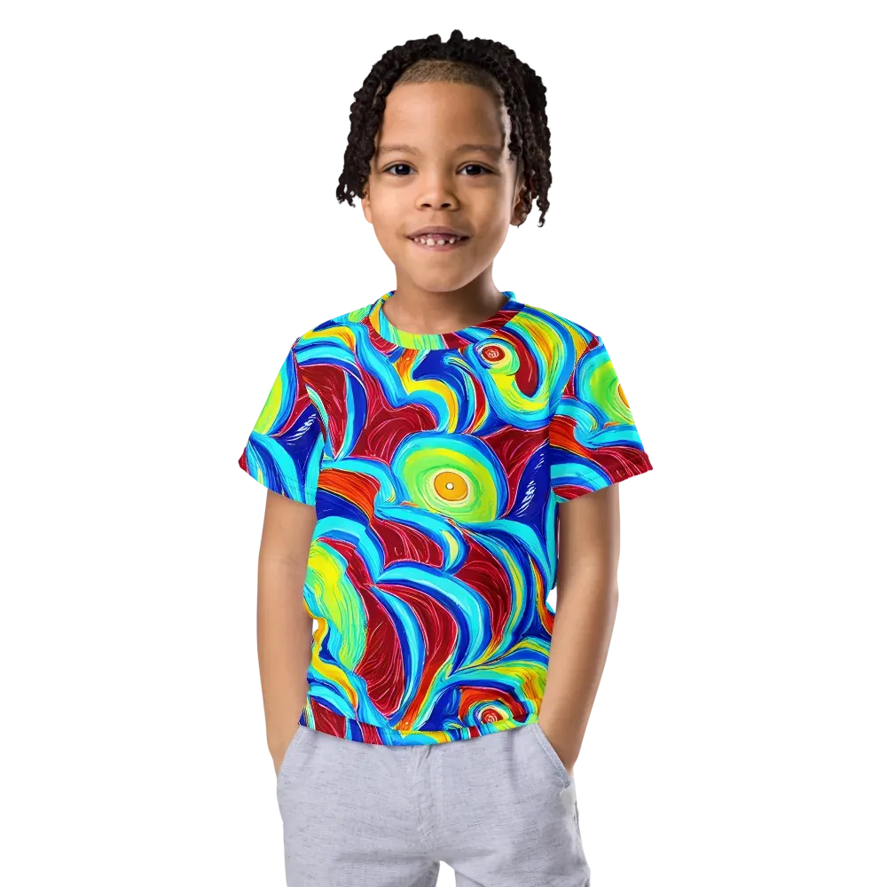 Azure Cyclone on Kids Crew Neck T-Shirt — Front