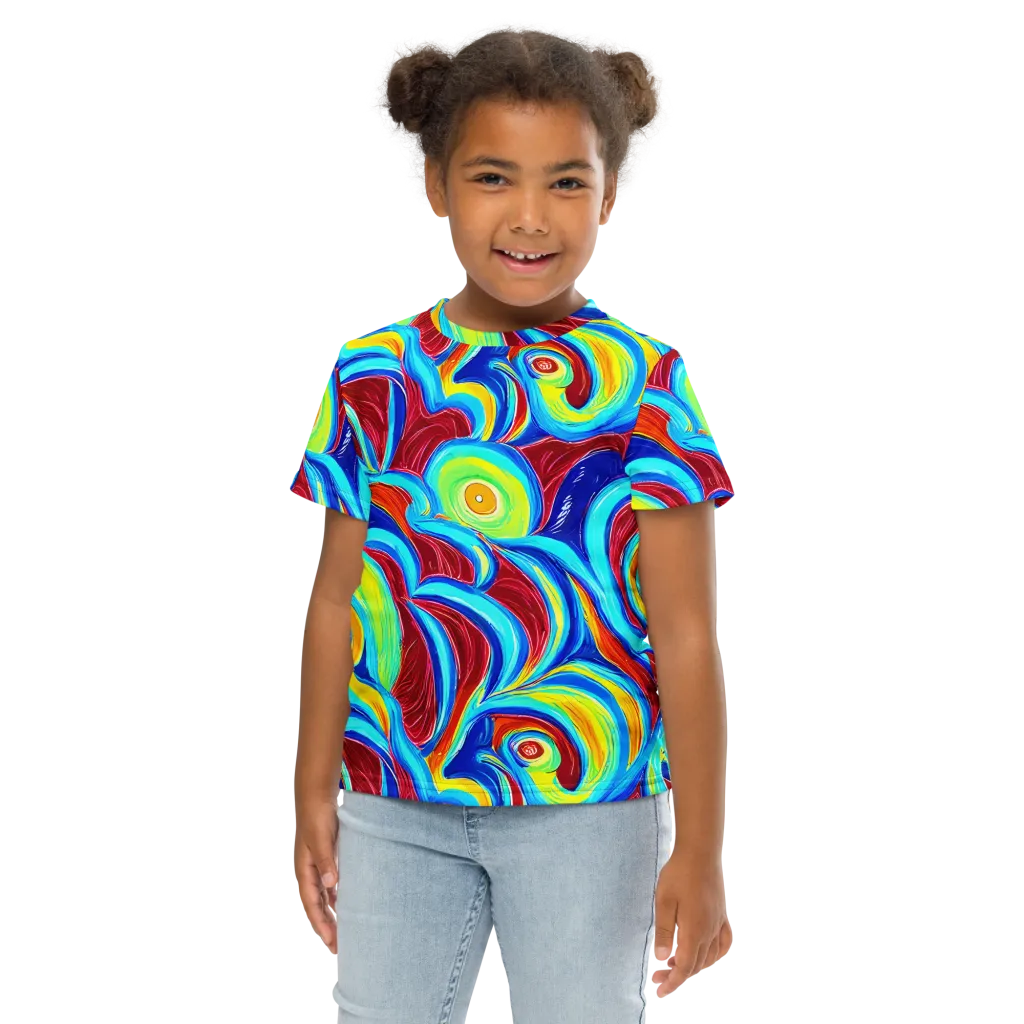 Azure Cyclone on Kids Crew Neck T-Shirt — Front