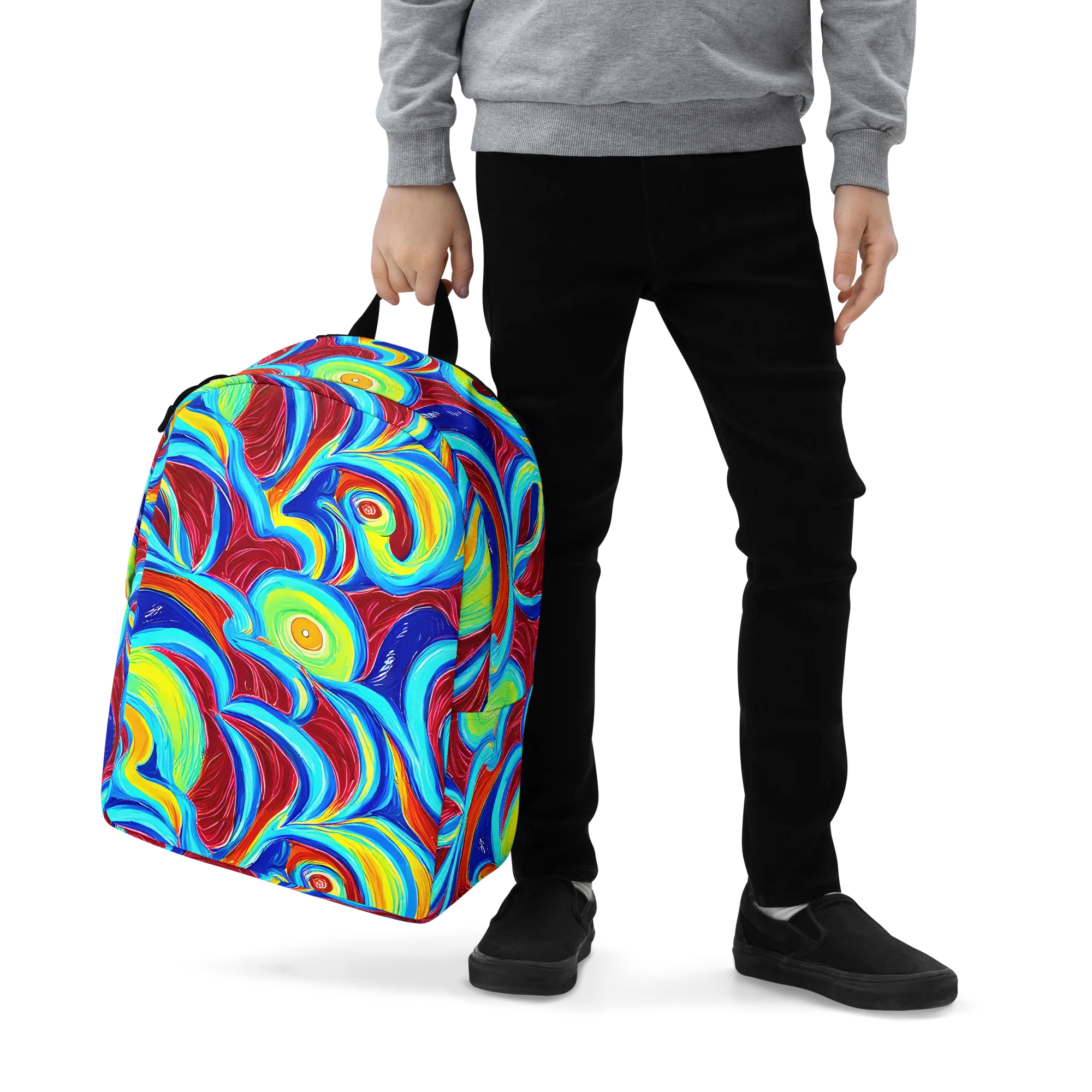 Azure Cyclone on Minimalist Backpack — Zoomed-in