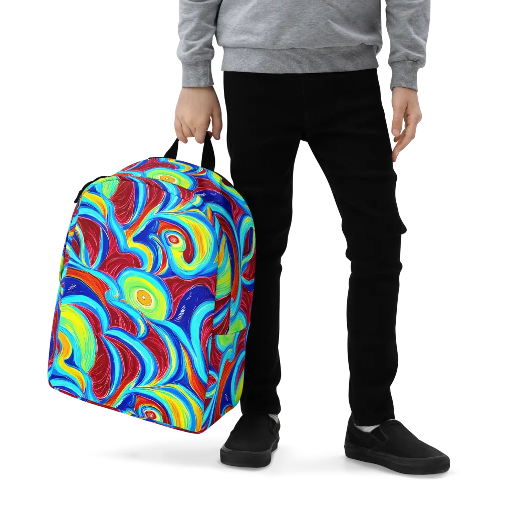 Azure Cyclone on Minimalist Backpack — Zoomed-in