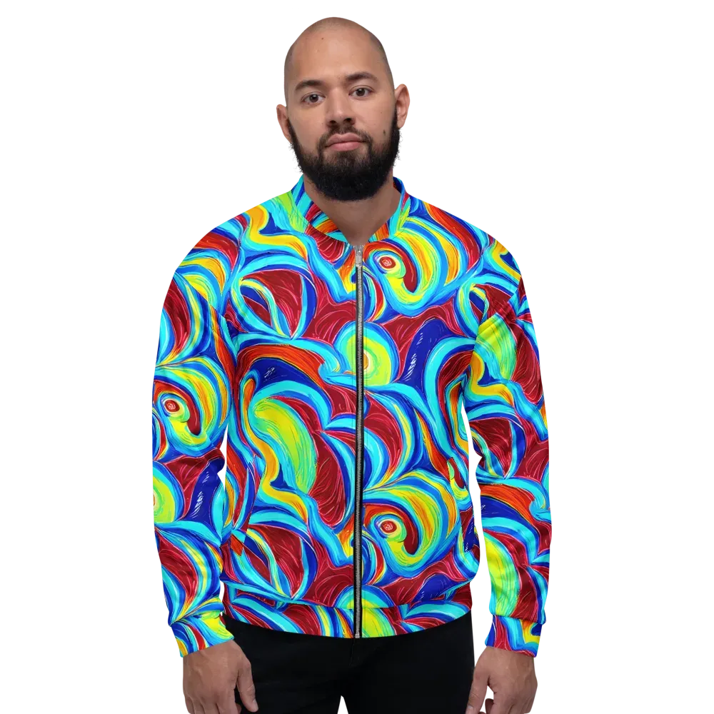 Azure Cyclone on Bomber Jacket — Front