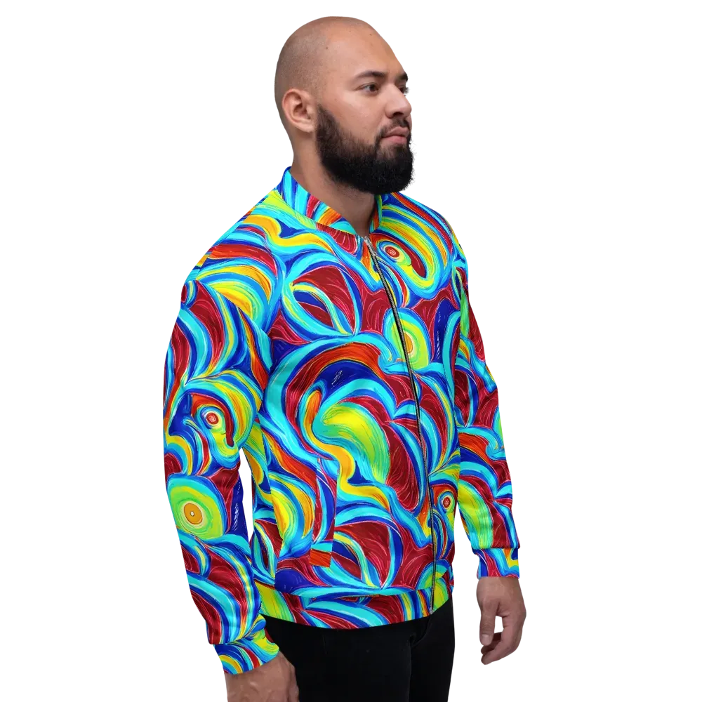 Azure Cyclone on Bomber Jacket — Right